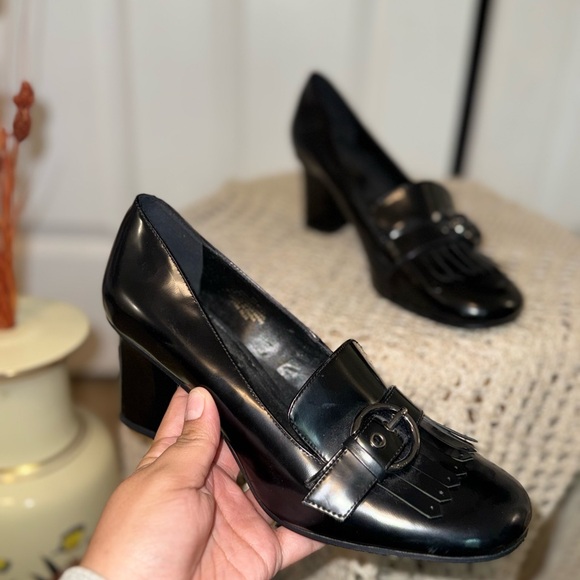 Nine West Black Heeled Loafers - Picture 2 of 7